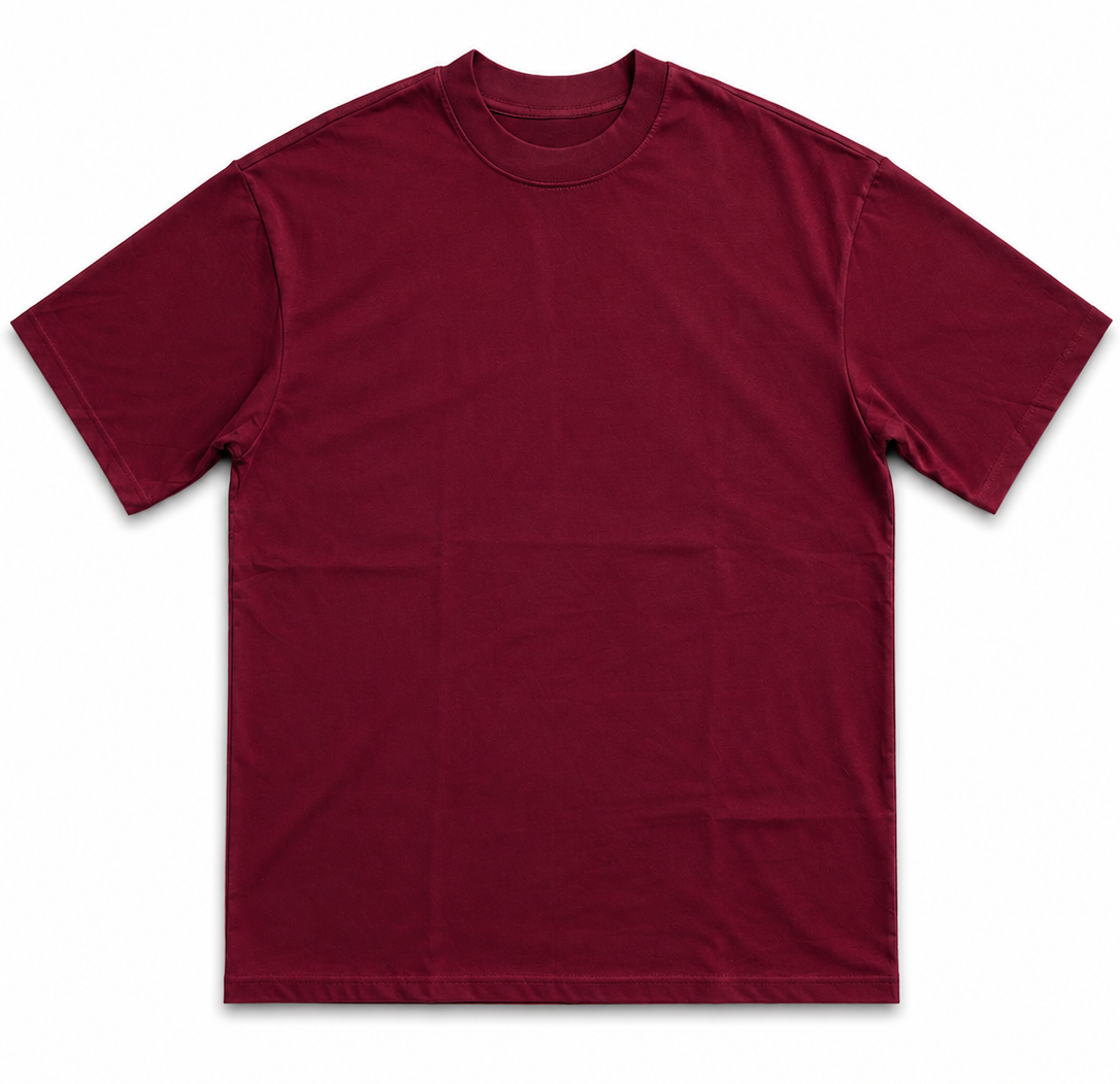T-SHIRT NOIR DE COULEUR UNIQUE - 280GSM