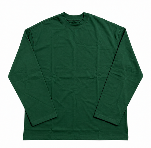 T-SHIRT ROUGE BORDEAUX  MANCHES LONGUES - 240GSM